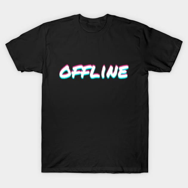 Offline Vaporwave Aesthetic Pastel 90s 80s Glitch Art T-Shirt by VaporwaveAestheticDreams